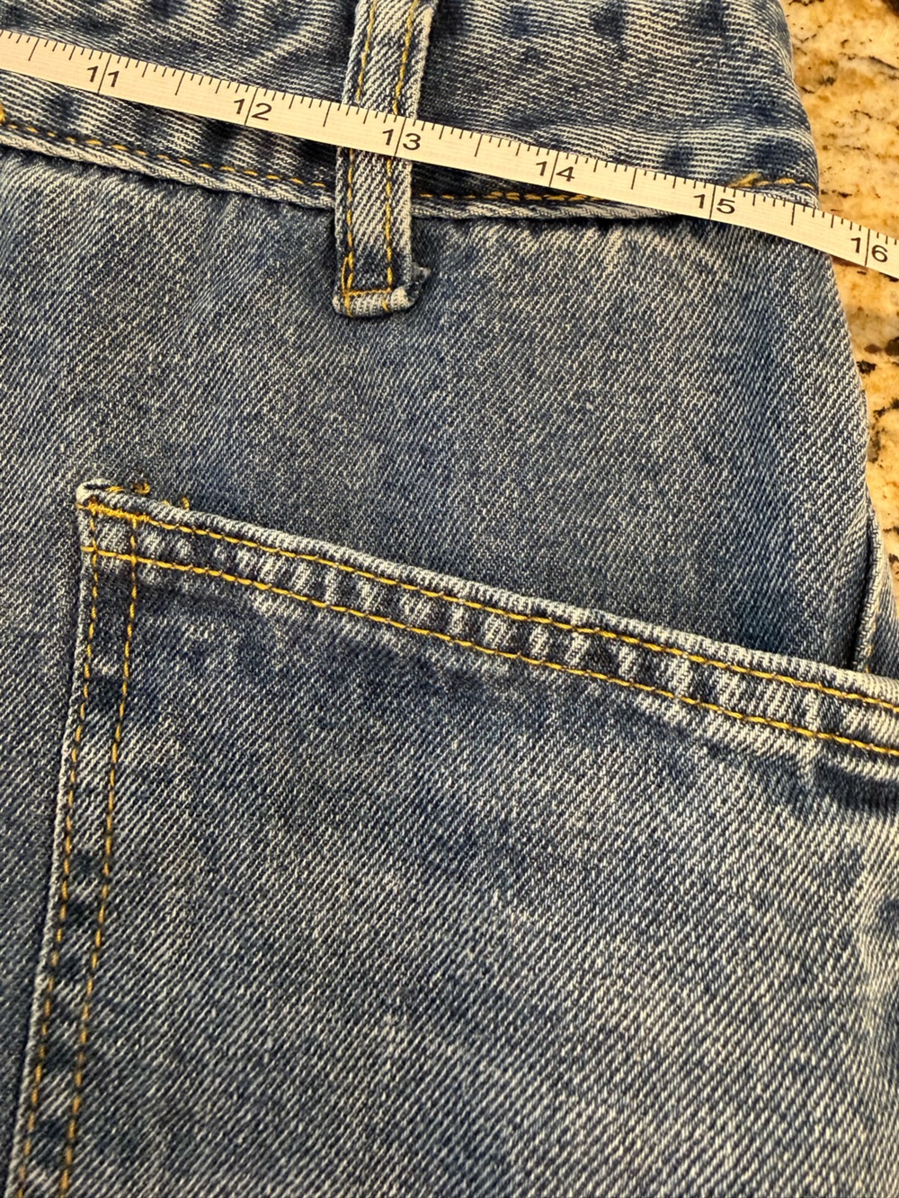 Retro vintage style straight cropped distressed boho grunge jeans SZ LG - Picture 4 of 11